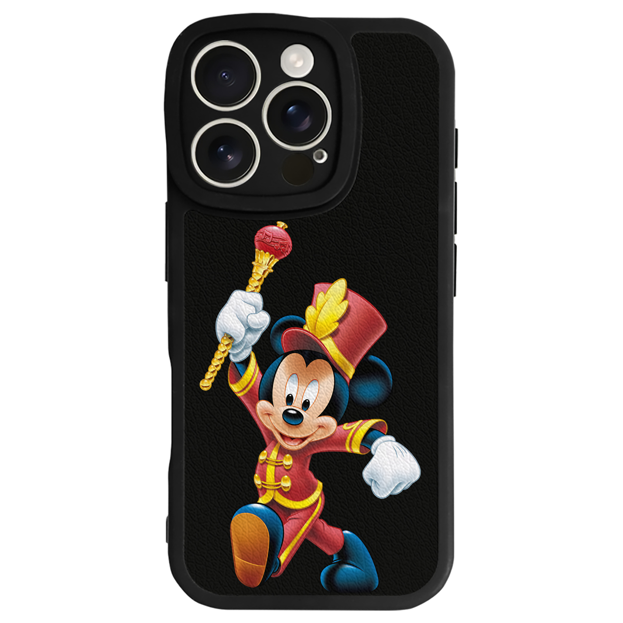 （画像用） ミッキーマウス Mickey Mouse 【iPhone 16シリーズ対応】シリコンスマホケース（レザー調） 材質：シリコン